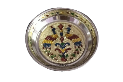 Meenakari Steel Plate 5.5 iches- Puja Celebrations