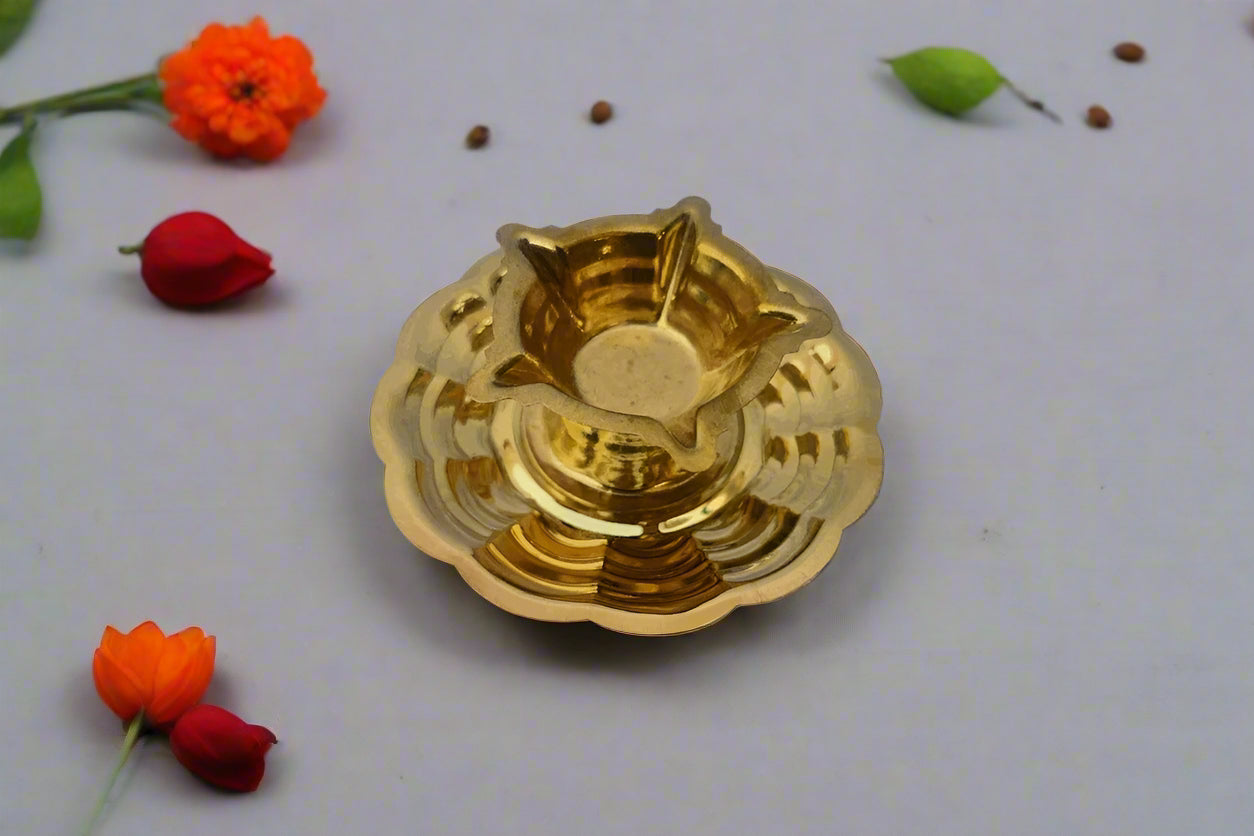 5 Face Diya with Plate