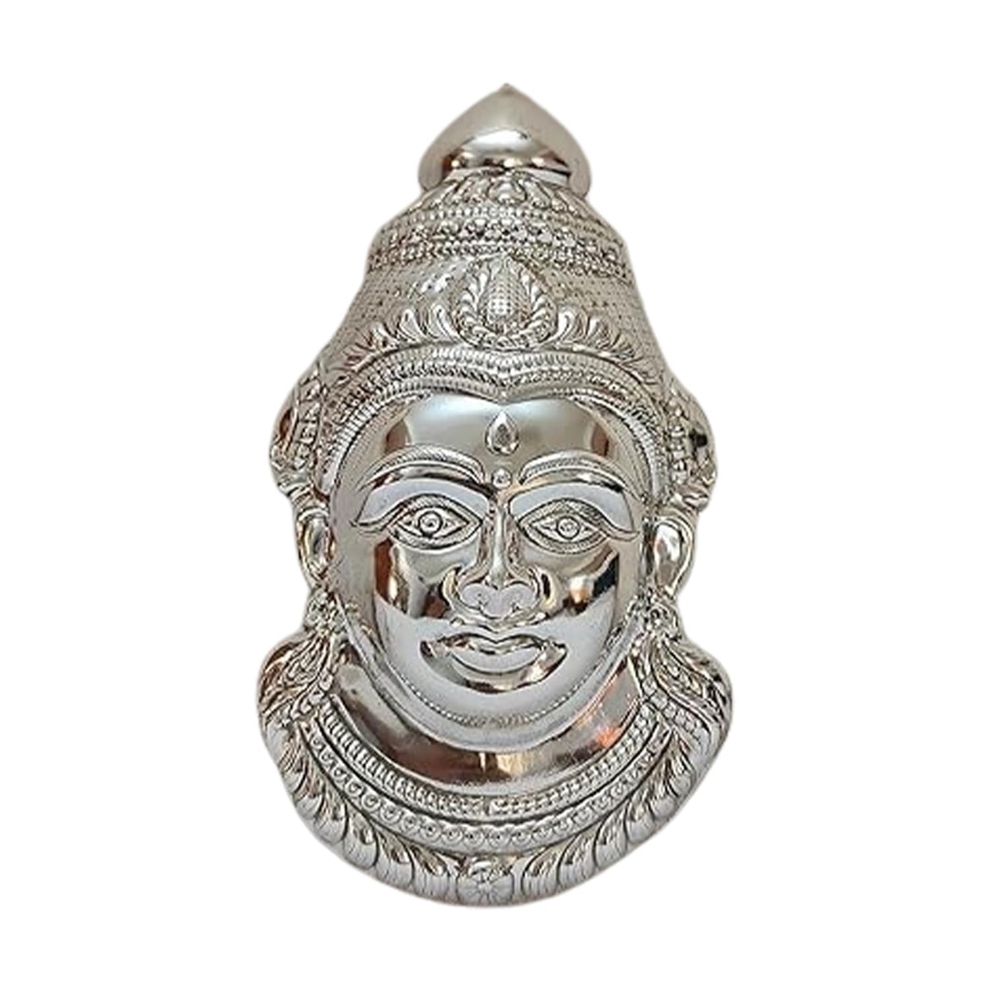German Silver Goddess Gowri Face for Puja & Festivals (Ammavaru Mukham)