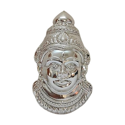 German Silver Goddess Gowri Face for Puja & Festivals (Ammavaru Mukham)