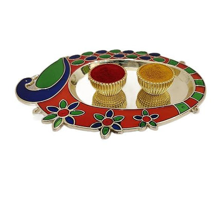 Single Peacock Kumkum Cups - Puja Celebrations