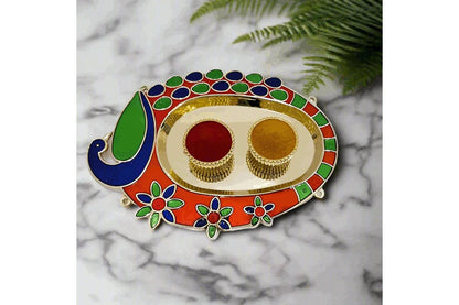 Single Peacock Kumkum Cups - Puja Celebrations