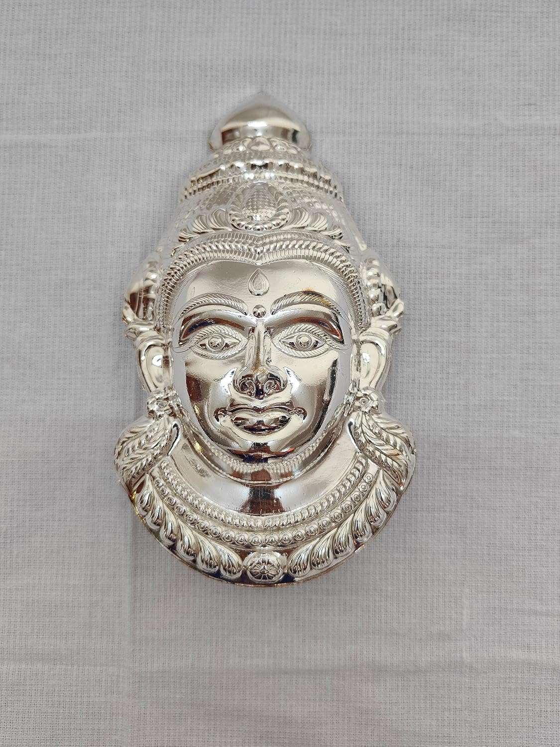 German Silver Goddess Gowri Face for Puja & Festivals (Ammavaru Mukham)