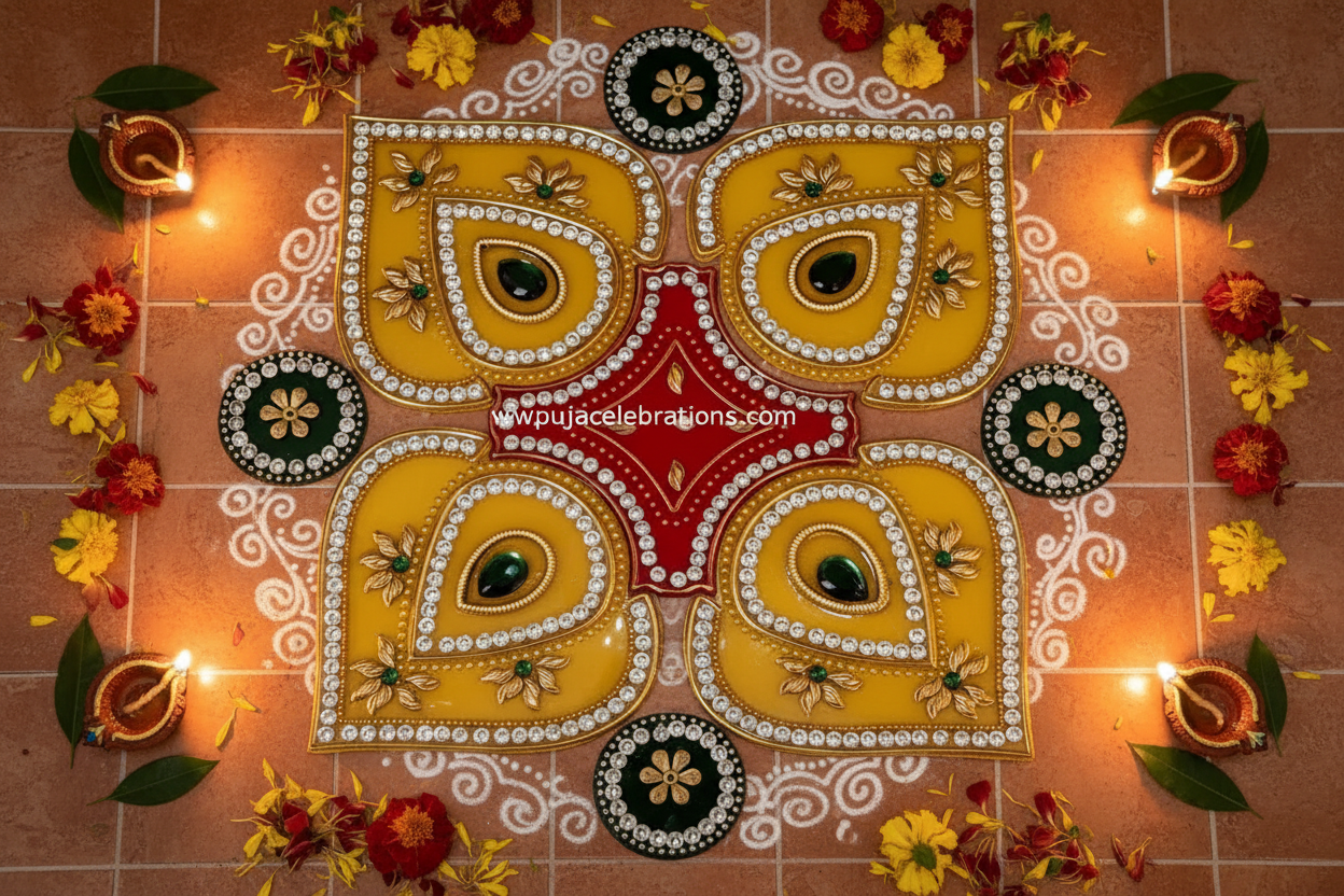  Acrylic kolam rangoli – puja decoration item