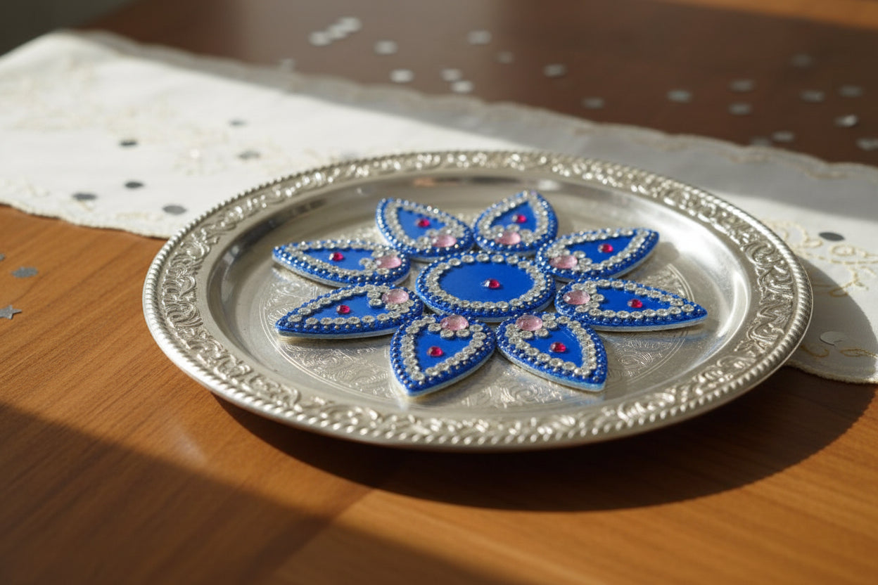  Colorful acrylic kolam rangoli for puja decorations
