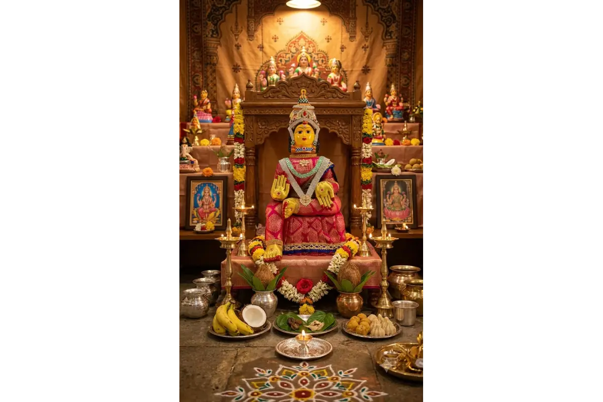 Stacked Ammavari doll face stands ready for bulk order distribution for festive return gifting