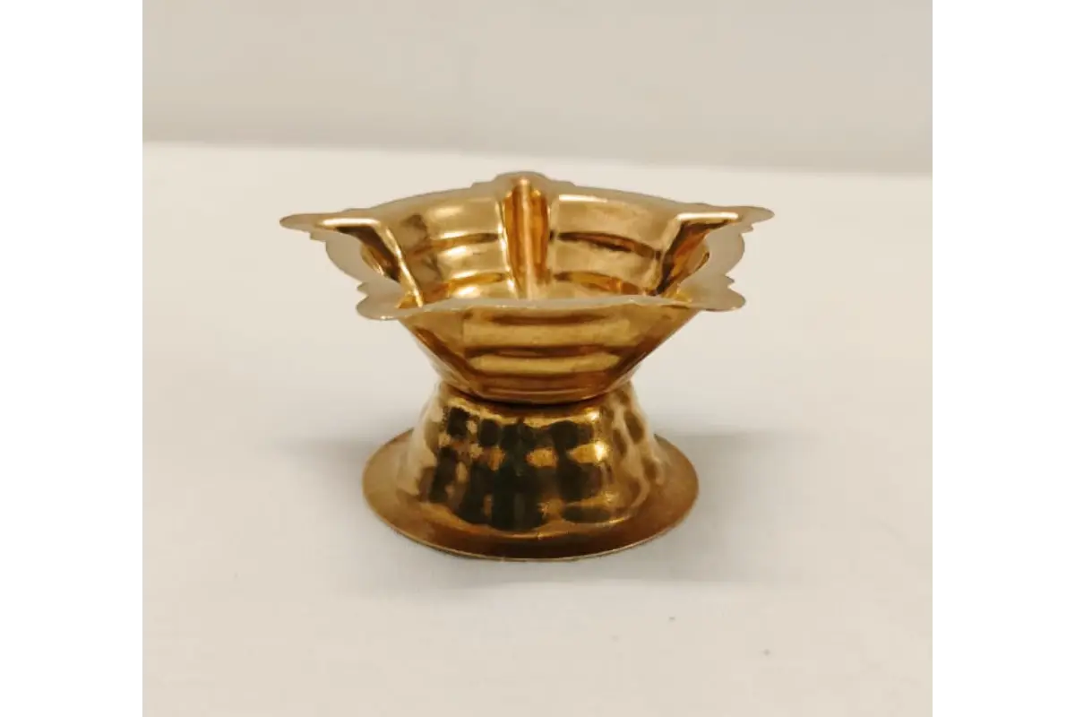 Polished golden brass diya for wedding return gifts