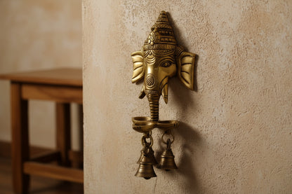 Brass Ganesha Hanging Diya