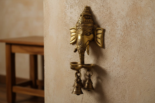 Brass Ganesha Hanging Diya