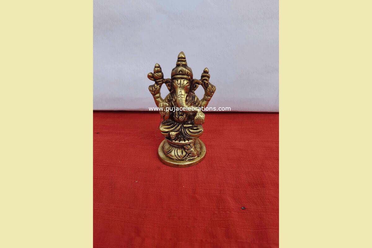 Brass Ganesha Statue - Puja Celebrations