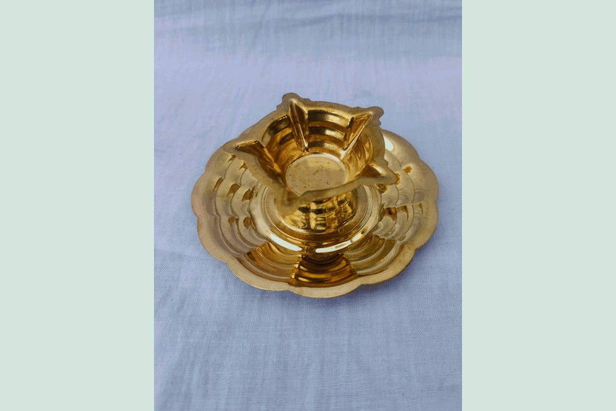 Brass Pankti Puja Diya