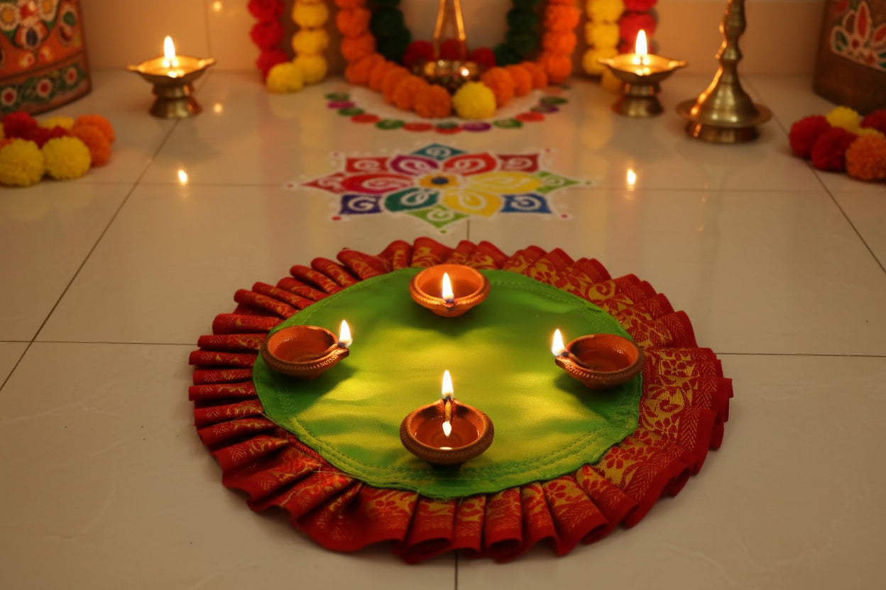 Cloth Diya Uruli Holder4 - Wedding  Gift