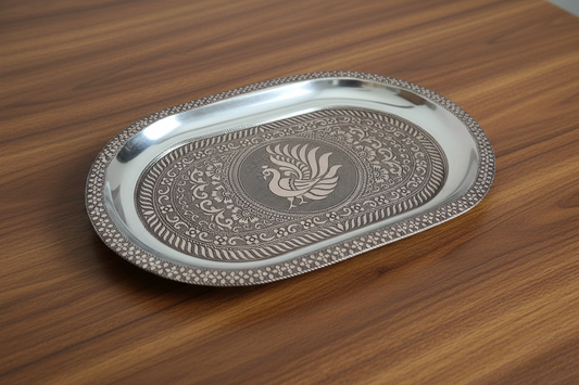 Copper Oxidised Steel Tray for Wedding Return Gifts
