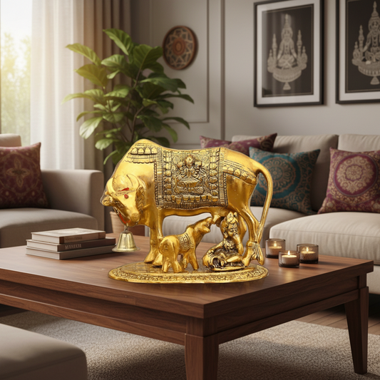 Cow and Calf With Krishna - Puja Celebrations