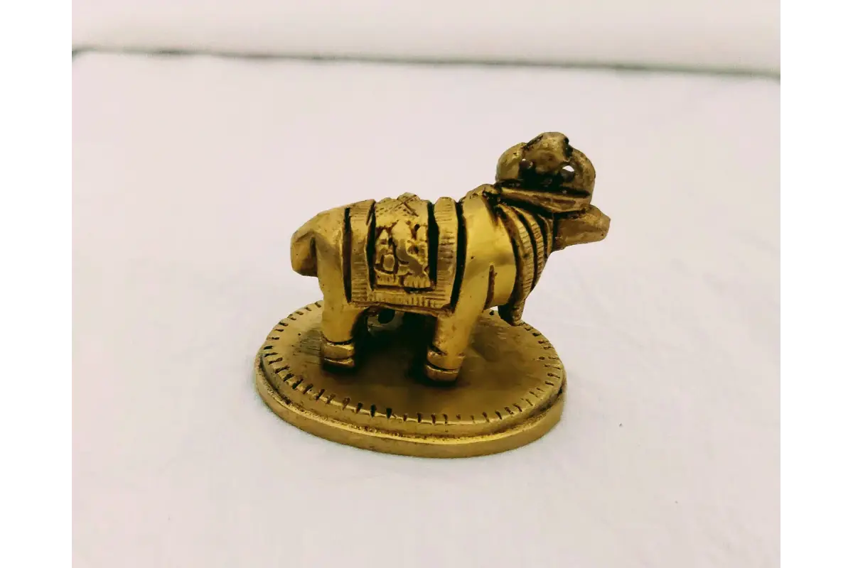 Kamadhenu Cow and Calf Brass Idol 1.5 Inch – Wedding Return Gift