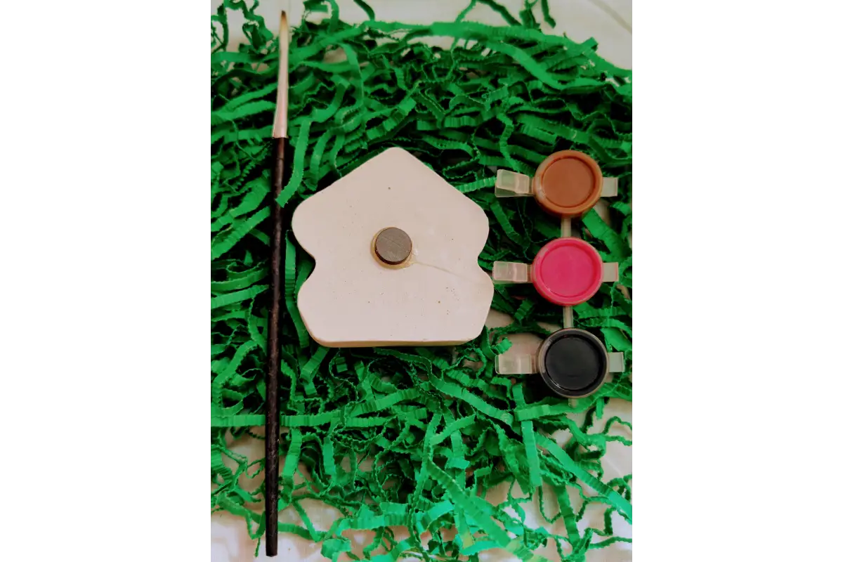 Back View of DIY Clay Magnet set - House