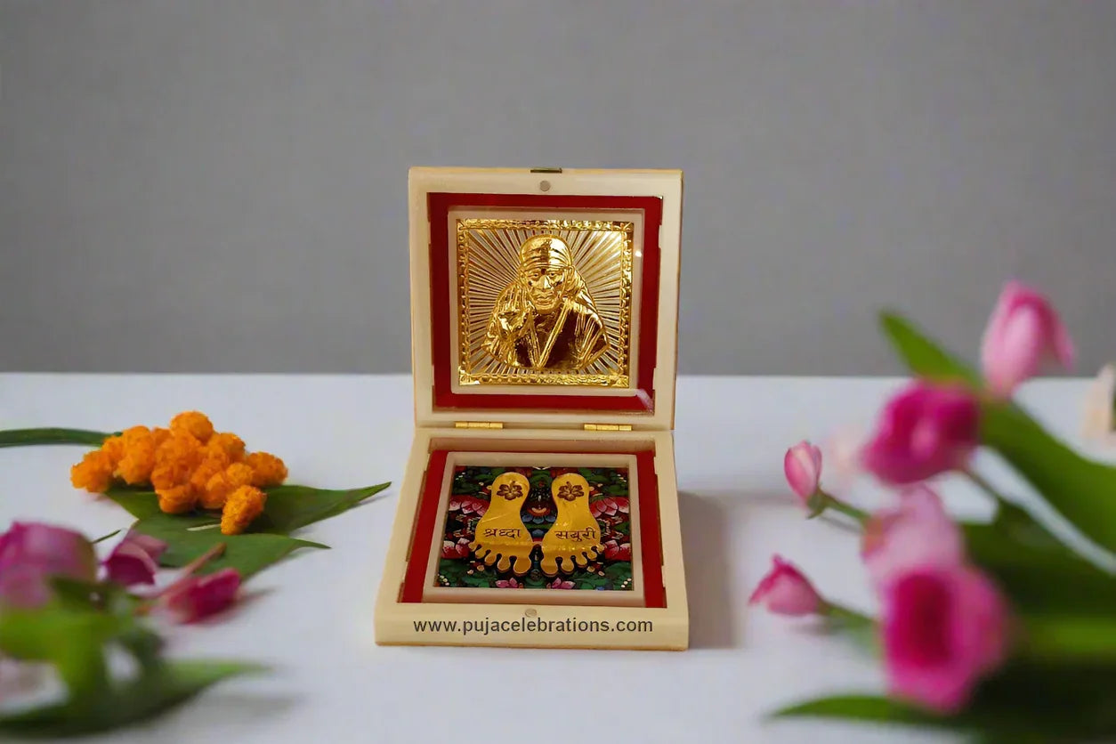 Shridi Saibaba Charan Paduka Box - Puja Celebrations