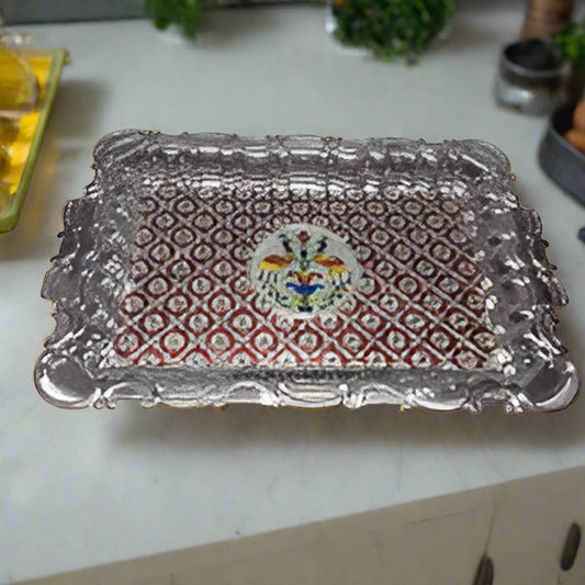 Double Design Meenakari Tray