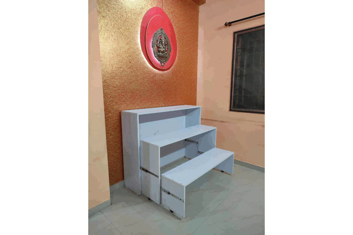 Drawer Style Wooden Golu Stand - Puja Celebrations