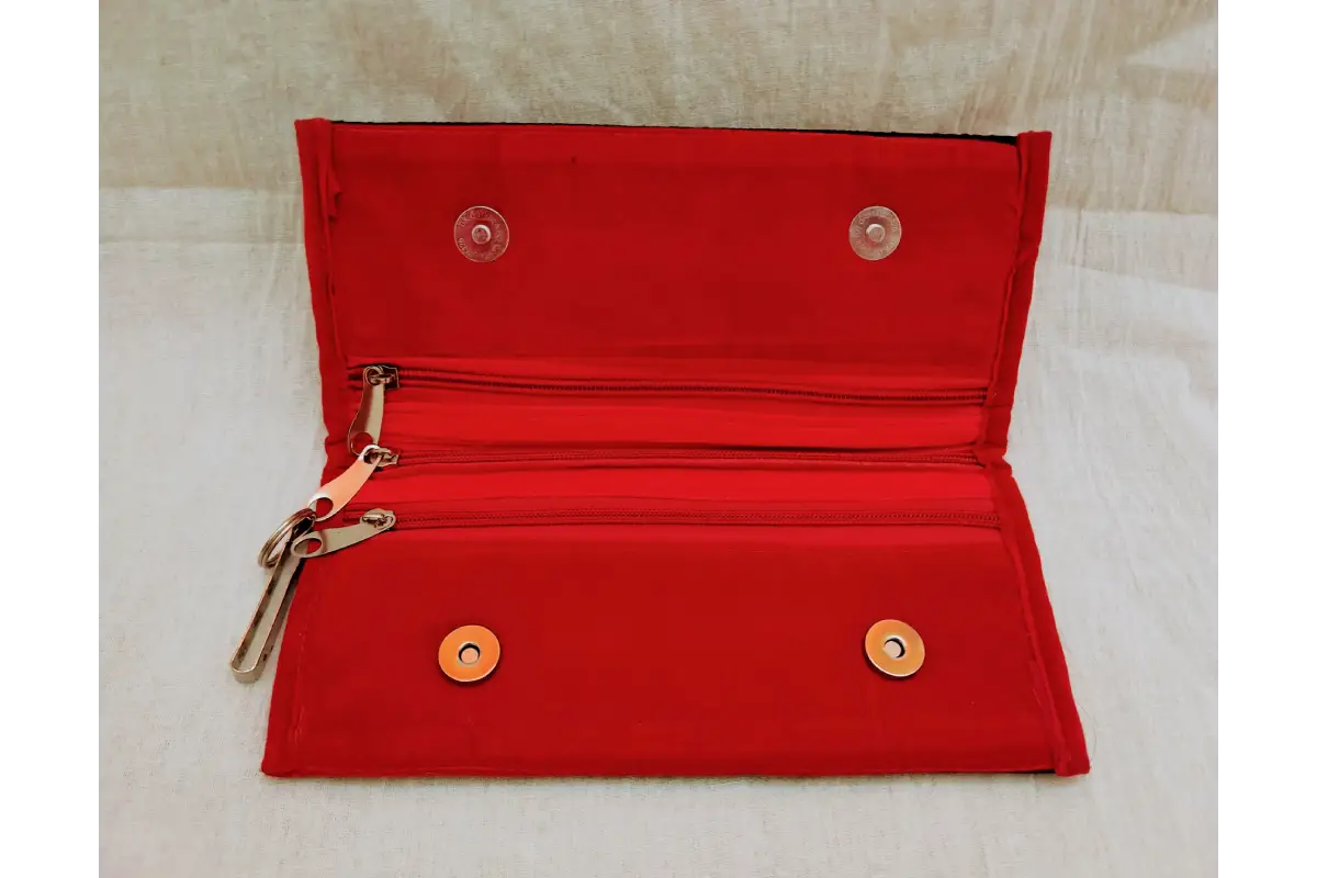 Women's Cotton Handmade Rajasthani Embroidery Elephant Work Hand Clutch Bag