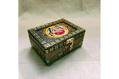 Elegant Gaja Lekshmi print jewel box for storing jewelry