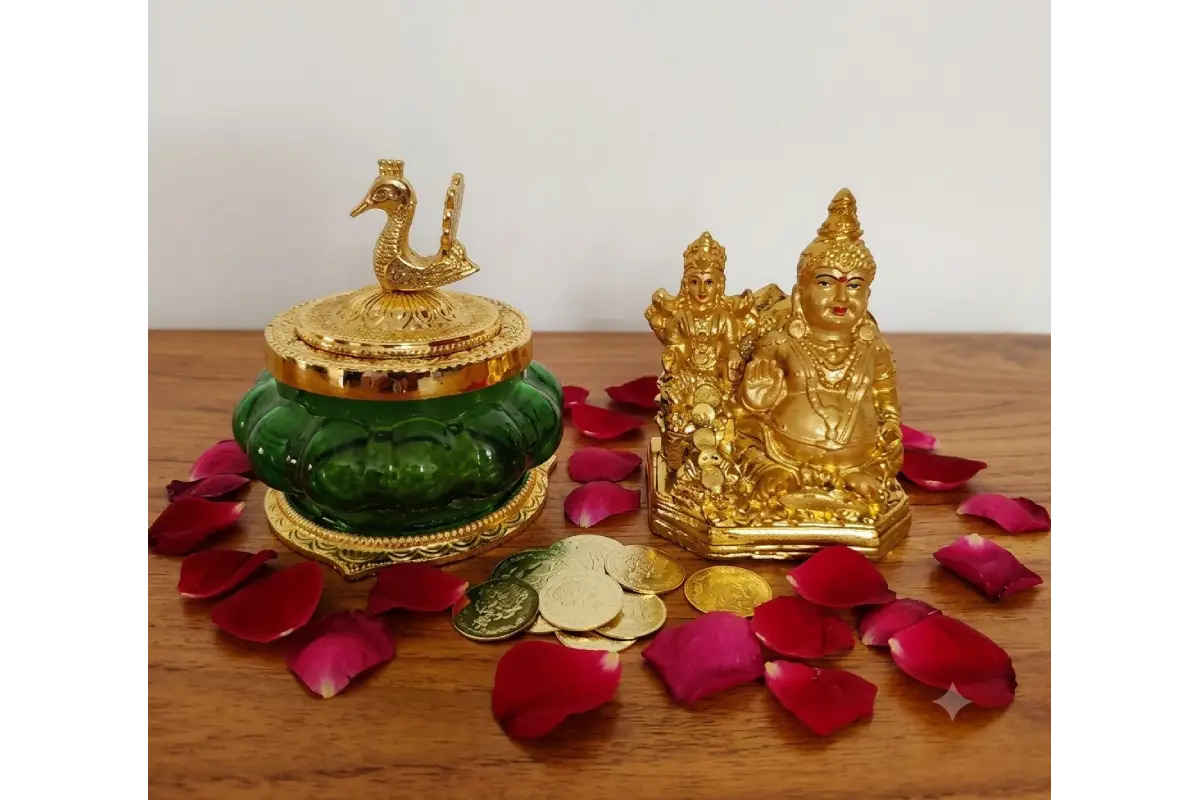 Kubera Pot Gold Statue & Coins – Return Gifts