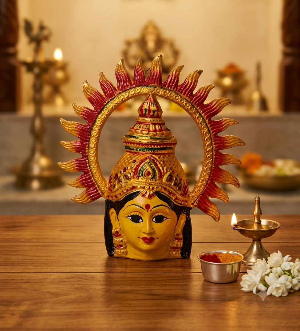Amman Devi Face With Suryan Arch