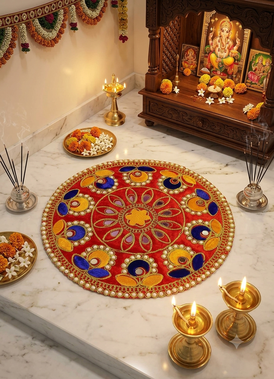 Rangoli Puja Chowki Asan