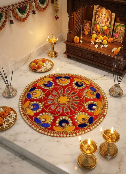 Rangoli Puja Chowki Asan