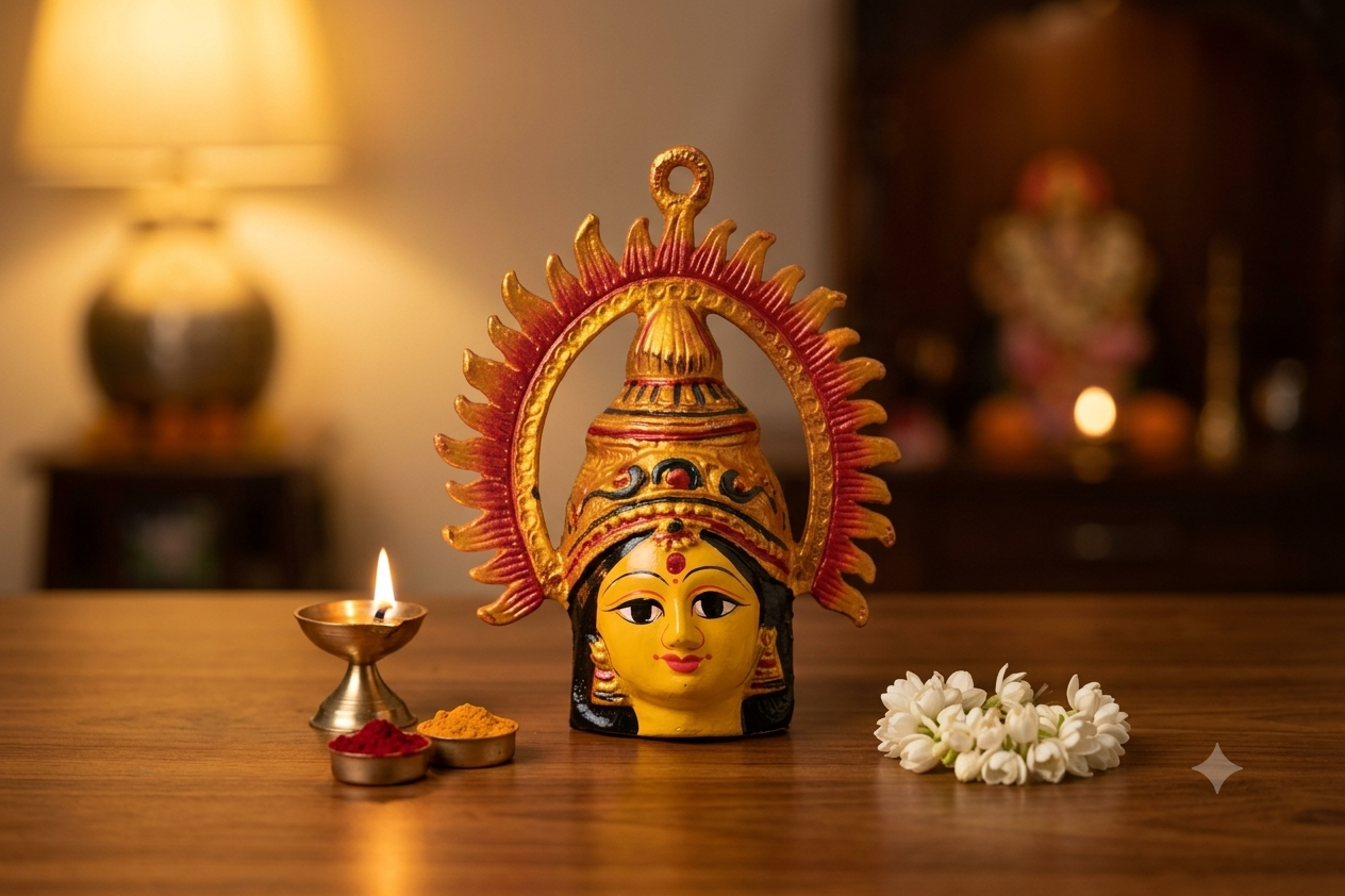 Amman Devi Face With Suryan Arch