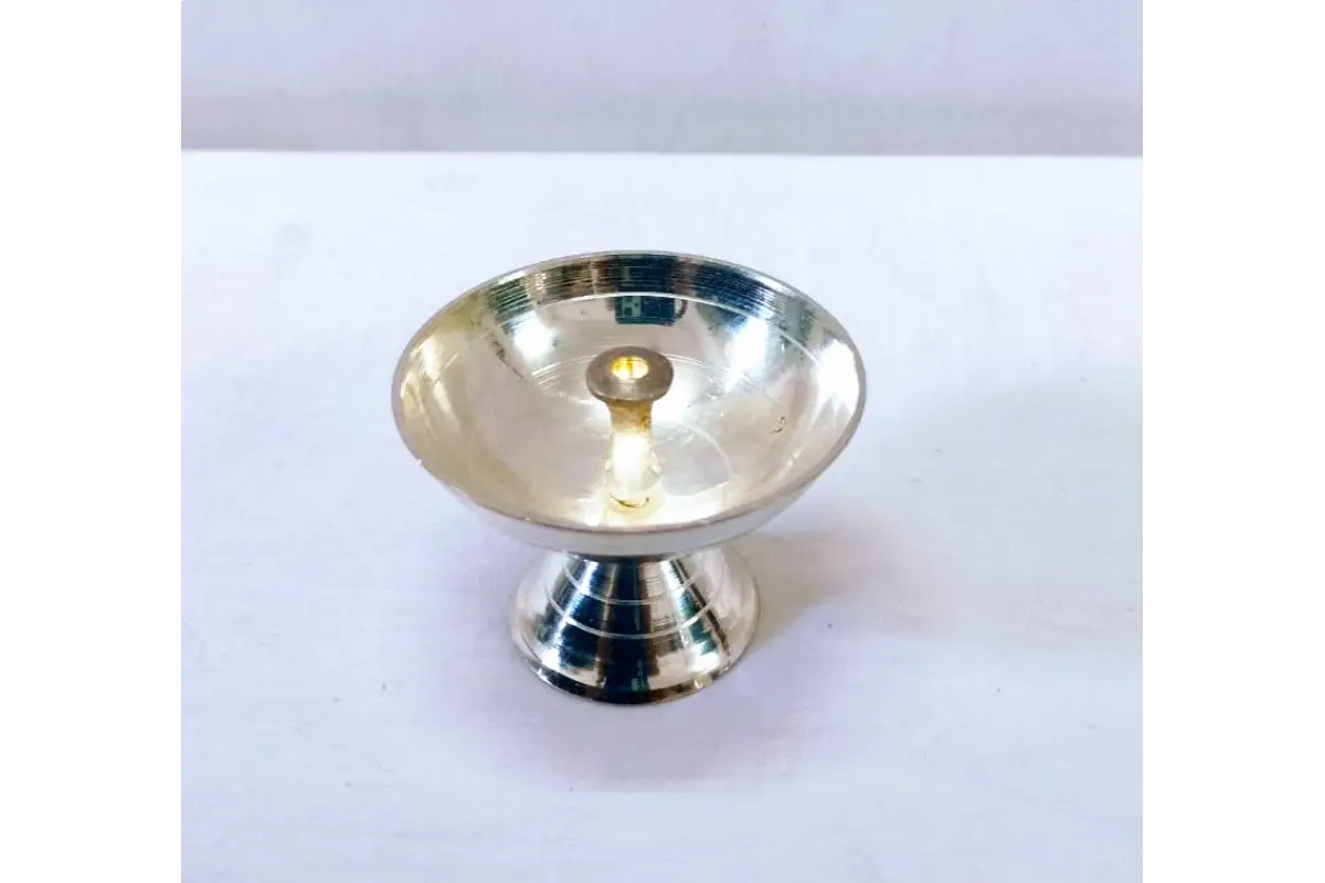 German_Silver_Nanda_Diya - Festival Puja Item for Varalakshmi & Navaratri