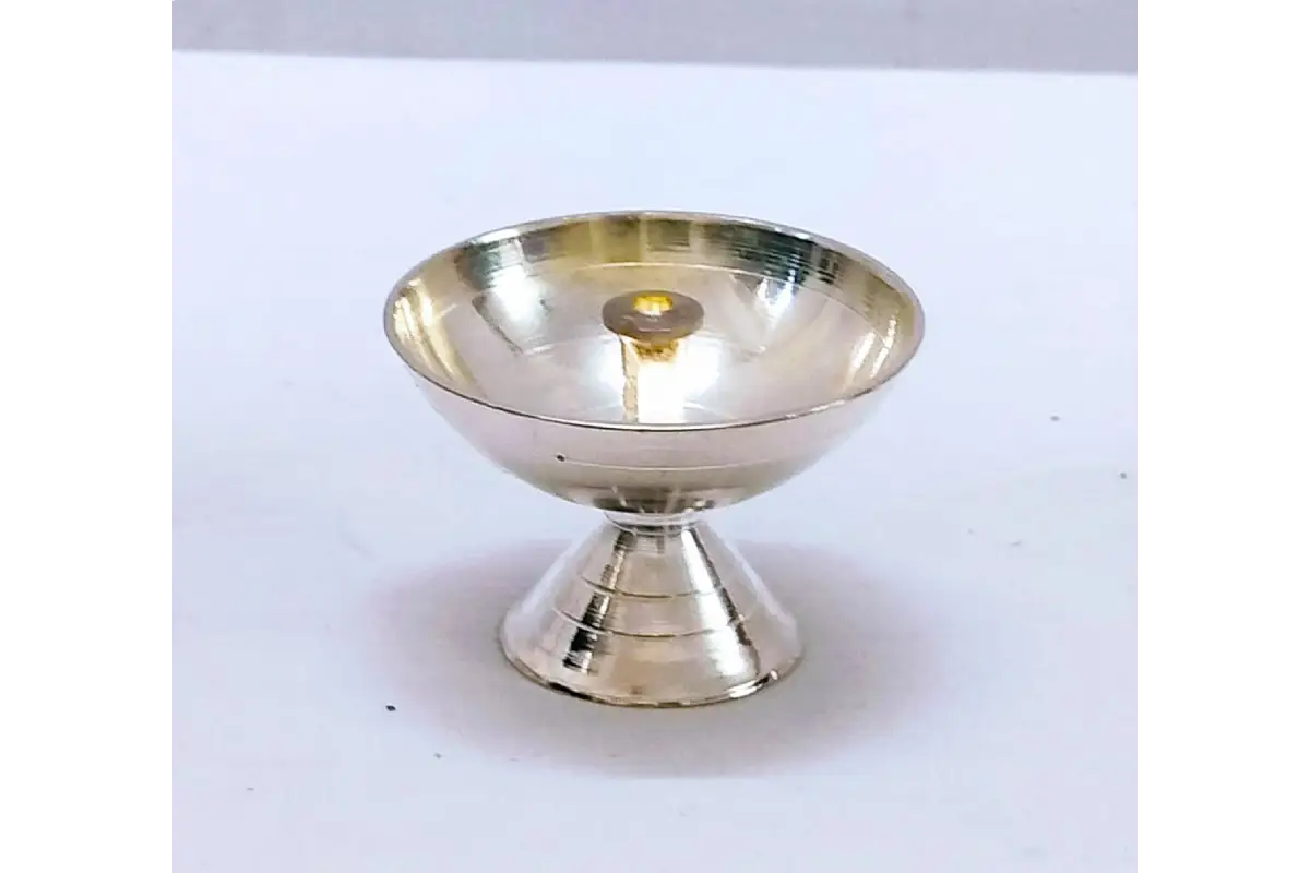 German_Silver_Nanda_Diya - Puja Accessory for Baby Shower & Housewarming Gifts