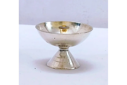 German_Silver_Nanda_Diya - White Metal Puja Accessory 