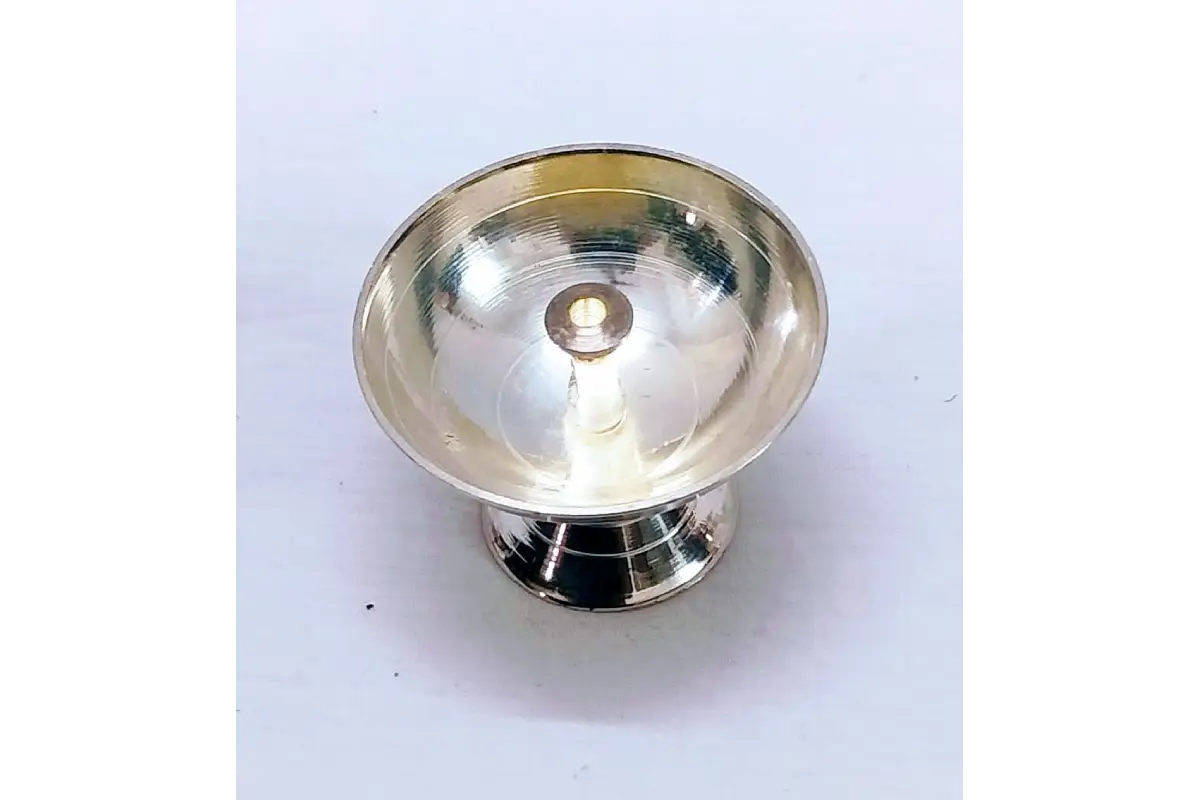 German_Silver_Nanda_Diya - Decorative Puja Product for Festivals & Golu Display