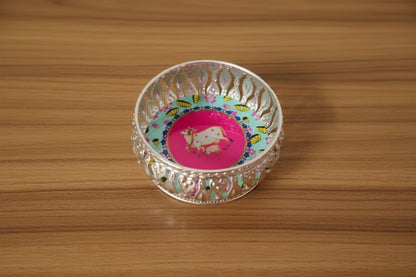 German Silver Pichwai Tray - 4 inch