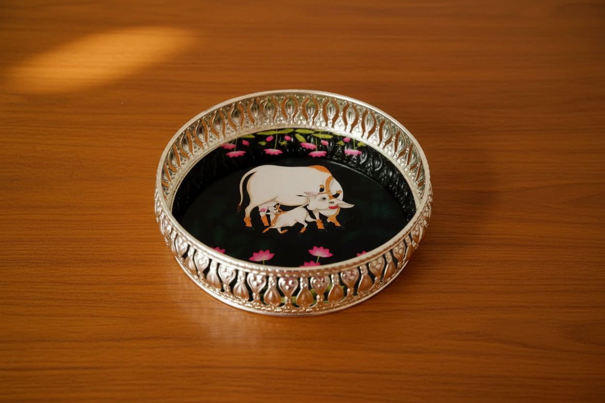 German Silver Tray - 8 inch