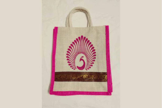 Jute Brocade Print Bag