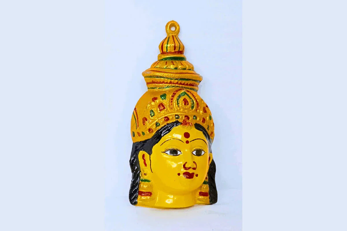 Varalakshmi Devi Amman Yellow Face Mukhvada - Puja Celebrations