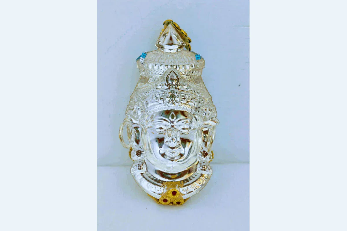 German Silver Decorated Gowri Devi Face - Puja Celebrations
