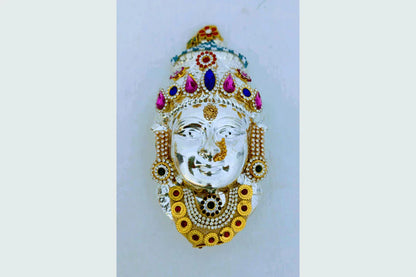 German Silver Decorated Gowri Devi Face - Puja Celebrations