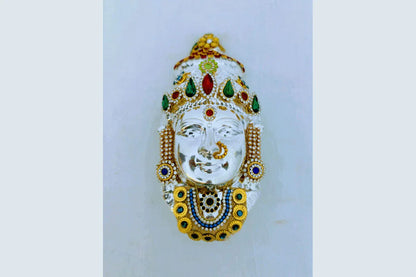German Silver Decorated Gowri Devi Face - Puja Celebrations