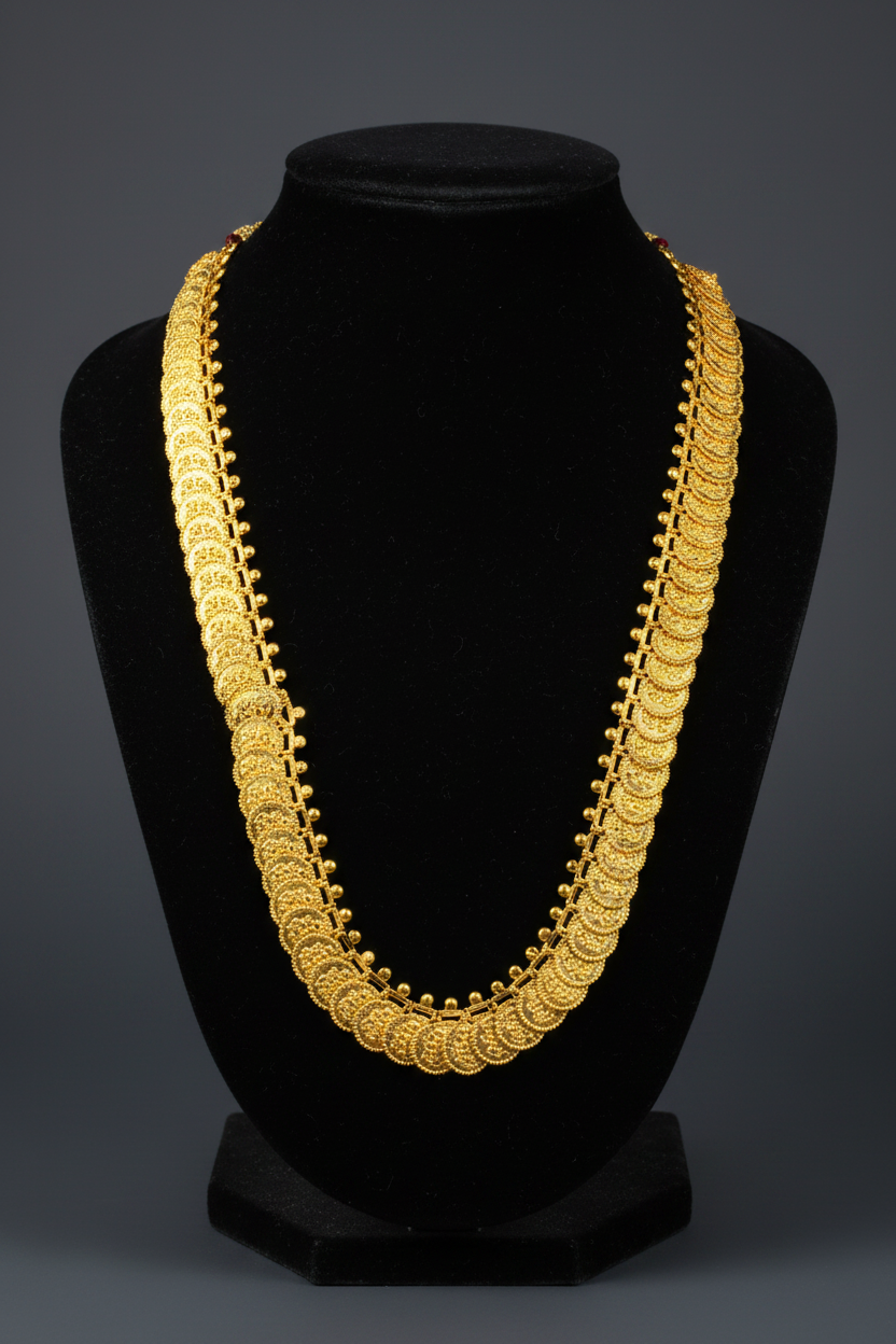 Kasu Mala gold plated necklace for Varalakshmi Puja