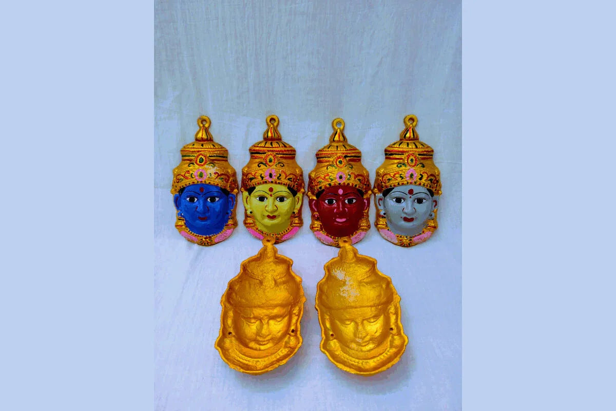 Navadurga Gowri Face Set of 9 - Puja Celebrations
