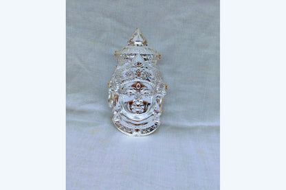 German Silver Decorated Amman Devi Face - Puja Celebrations