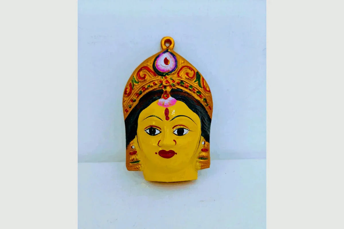 Varalakshmi Devi Amman Yellow Face Mukhvada - Puja Celebrations