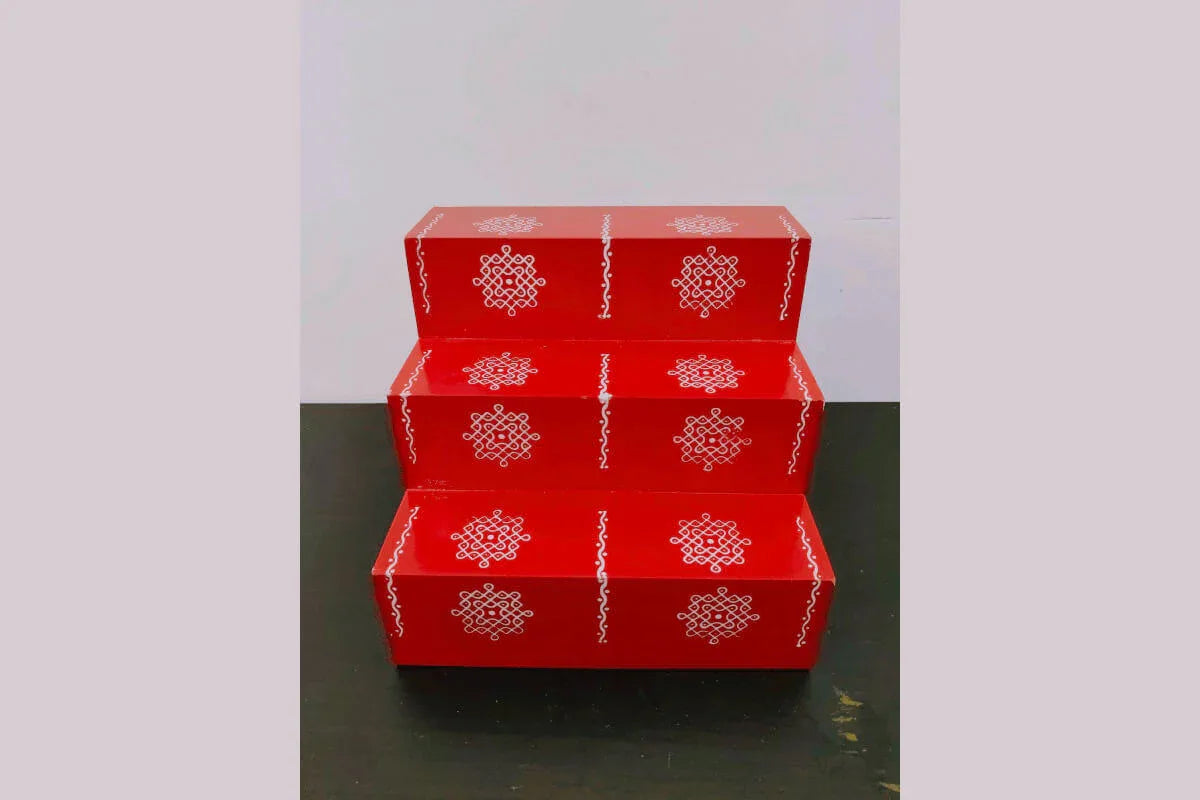 Mini Wooden Golu Stand - Puja Celebrations