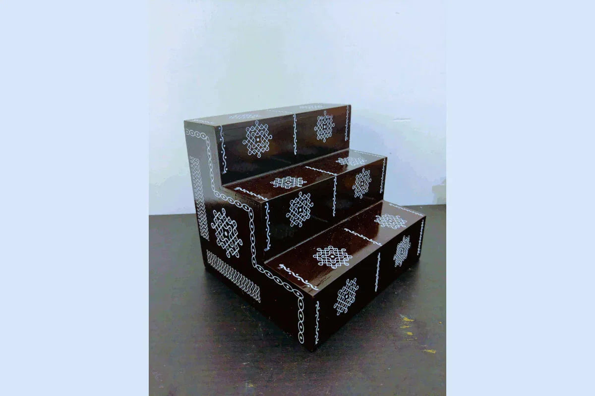 Mini Wooden Golu Stand - Puja Celebrations