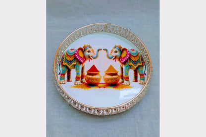 German Silver Pichwai Tray - Puja Celebrations