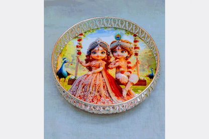German Silver Pichwai Tray - Puja Celebrations