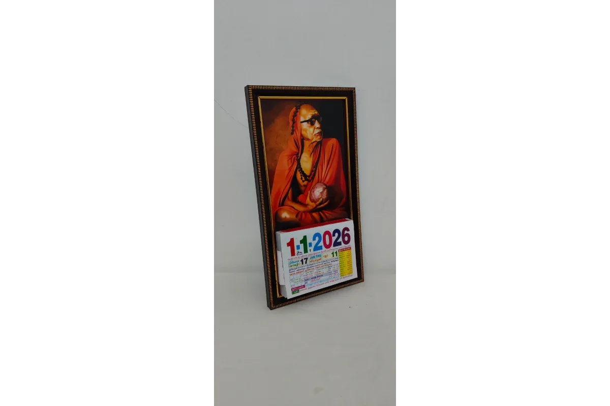Tamil Daily Sheet Calendar with God Frame 2026 - Puja Celebrations